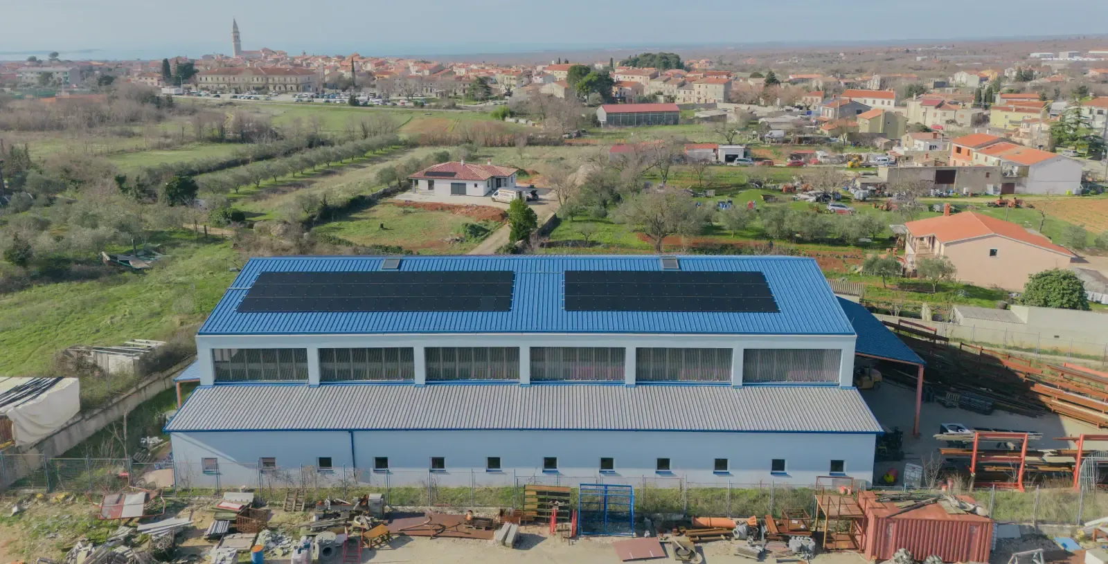 Drone view of a large hall