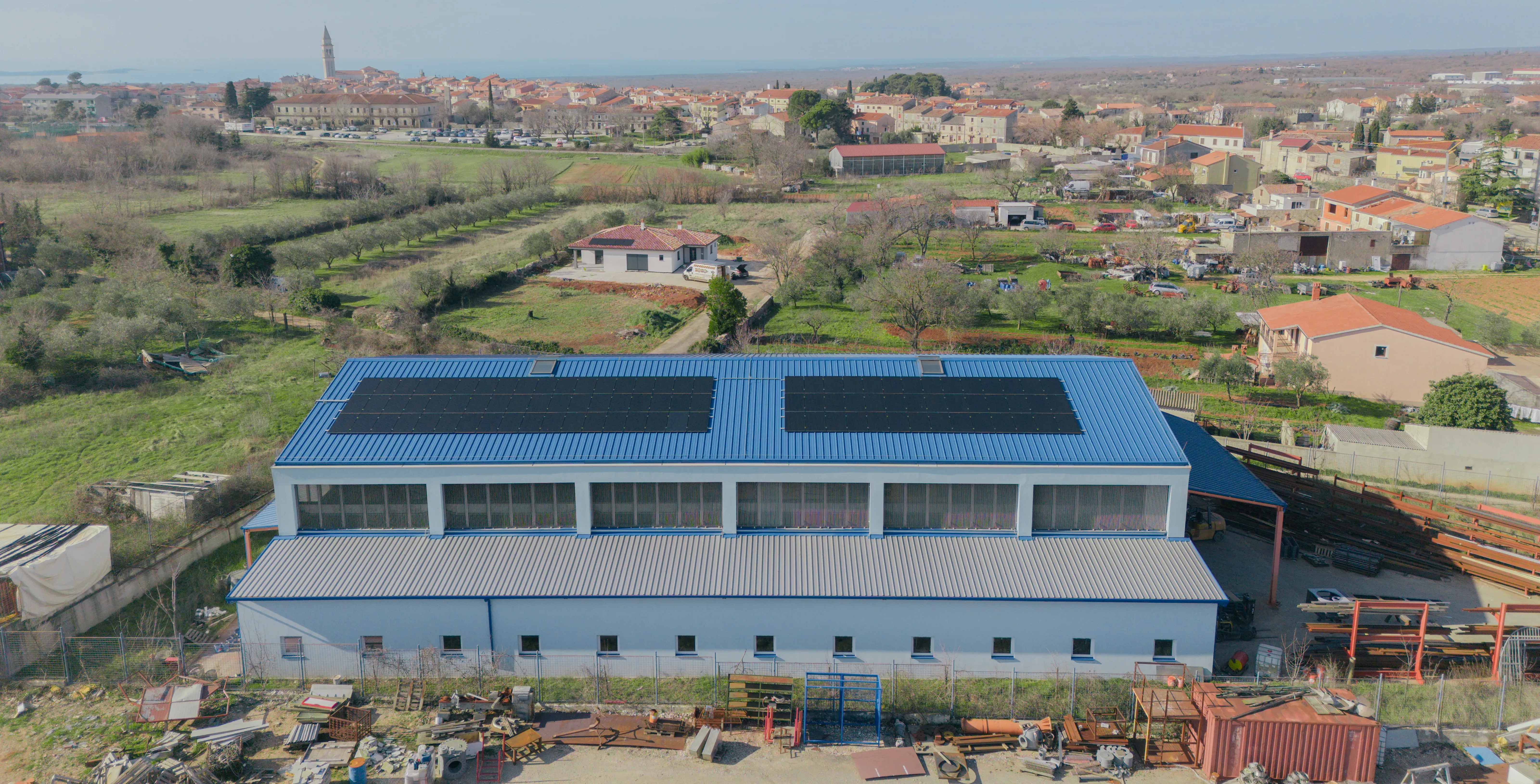 Drone view of a large hall
